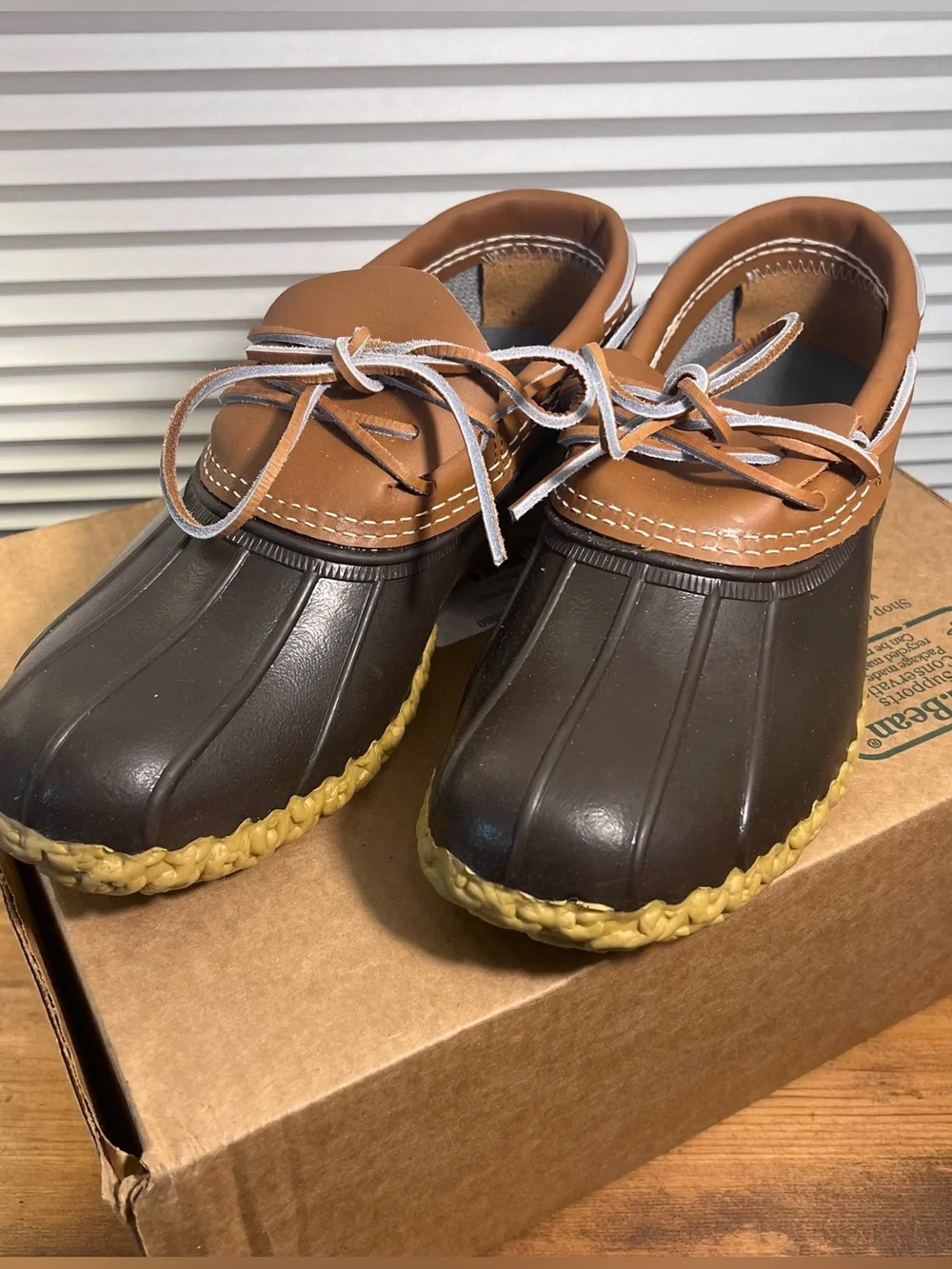NEW LL Bean Men's Bean Boots, Rubber Mocs, Waterproof, Leather Upper, Size 8 M